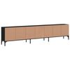 vidaXL TV Cabinet with Drawer Black 200x25x44 cm Engineered Wood