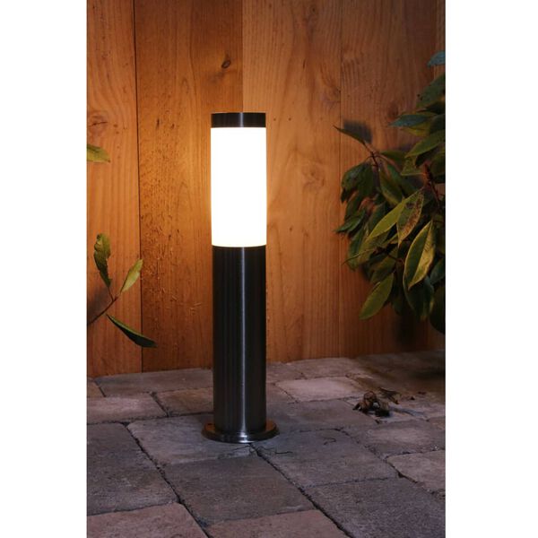 Luxform Solar LED Garden Bollard Light Idaho Silver 39135