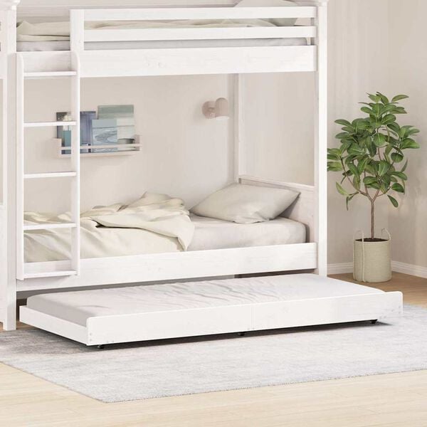 vidaXL Bed Frame White 80 x 200 cm Solid Pine wood