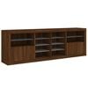 vidaXL Sideboard with LED Lights Brown Oak 202x37x67 cm