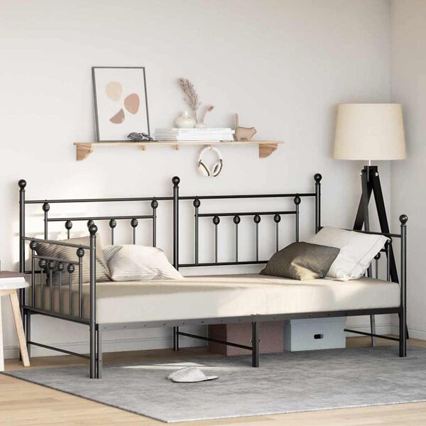 vidaXL Daybed Frame Black 90 x 200 cm Steel