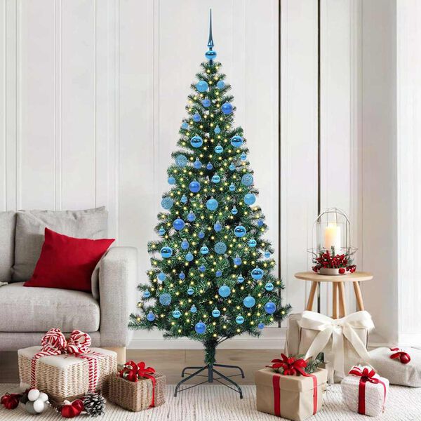vidaXL Artificial Pre-lit Christmas Tree Green 180 cm PVC and Metal
