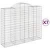 vidaXL Arched Gabion Baskets 7 pcs 200x50x160/180 cm Galvanised Iron