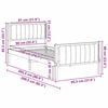 vidaXL Bed frame White and light grey 90 x 200 cm Solid pine wood