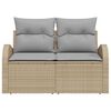 vidaXL Garden Sofa Beige 124 x 62 x 69cm Poly Rattan