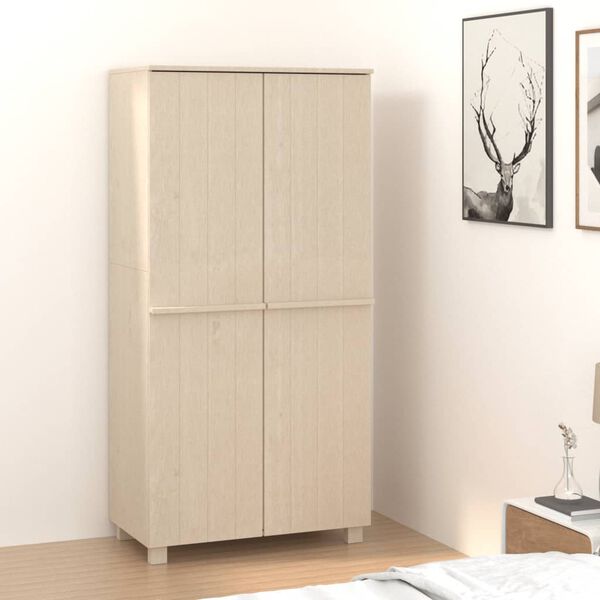 vidaXL Wardrobe HAMAR Honey Brown 89x50x180 cm Solid Wood Pine