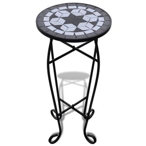 vidaXL Plant Stand | Black and white | Iron and ceramic | Medium | Durable