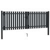 vidaXL Double Door Fence Gate Steel 300x75 cm Anthracite