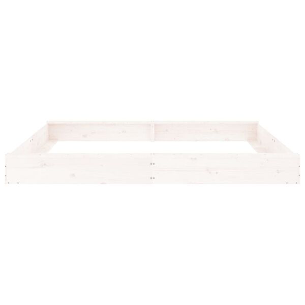 vidaXL Sandbox with Seats White Square Solid Wood Pine