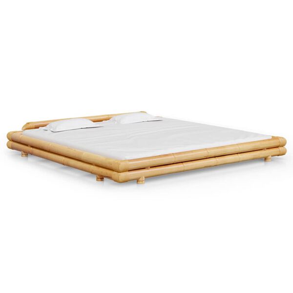 vidaXL Bed Frame without Mattress Bamboo 200x200 cm
