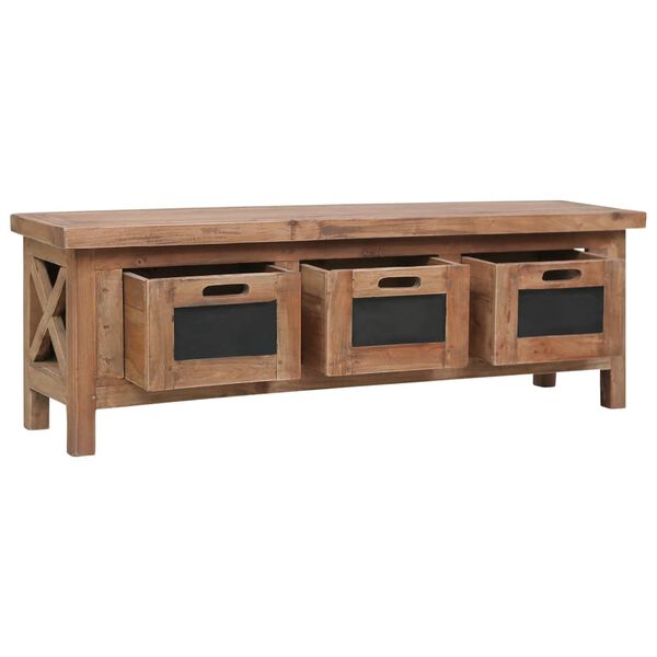 vidaXL TV Cabinet with 3 Drawers 120x30x40 cm Solid Mahogany Wood