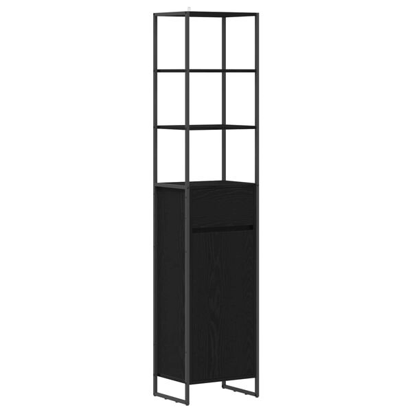 vidaXL Bathroom Cabinet Black Oak 40 x 30 x 180 cm Engineered Wood