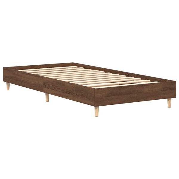 vidaXL Bed Frame No Mattress Brown Oak 90x200 cm Engineered Wood