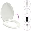 vidaXL Soft-close Toilet Seat with Quick-release Design White