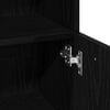 vidaXL Bathroom Furniture Set with Door 3 pcs Black 30 x 30 x 179.5 cm