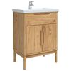vidaXL Bathroom Sink Cabinet with Door FLORO Wax brown 60 x 40 x 80 cm