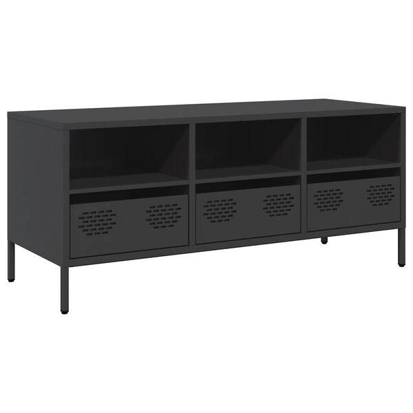 vidaXL TV Cabinet Black 101.5x39x43.5 cm Cold-rolled Steel