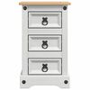 vidaXL Bedside Table Corona White 35 x 32.5 x 58 cm Solid Pine Wood