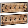 vidaXL Coat Racks 2 pcs 80x8x25 cm Solid Rough Wood Mango