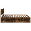 vidaXL Bed Frame Smoked Oak 180 x 200 cm Solid Pine Wood