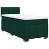 vidaXL Box Spring Bed with Mattress Dark Green 90x190 cm Velvet