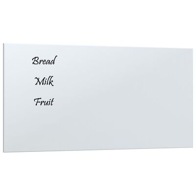 vidaXL Wall-mounted Magnetic Board White 40x20 cm Tempered Glass