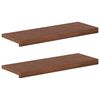 vidaXL Stair Tread 2 pcs 70 x 25 x 2 cm Dark Brown Solid Oak Wood