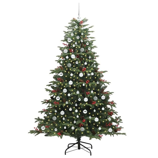 vidaXL Artificial Christmas Tree with 300 LEDs with Stand Green 210 cm