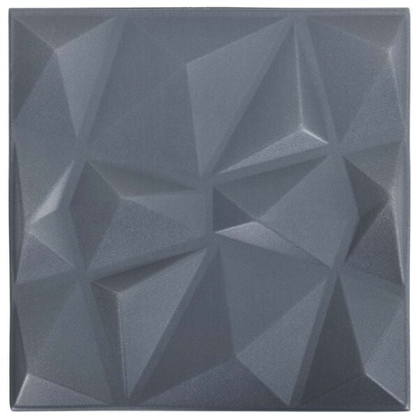 vidaXL Wall Panels 24 pcs Diamond Grey 50 x 50 cm XPS Foam