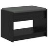 vidaXL Hall Bench Black Oak 63 x 38 x 45 cm Engineered Wood and Fabric