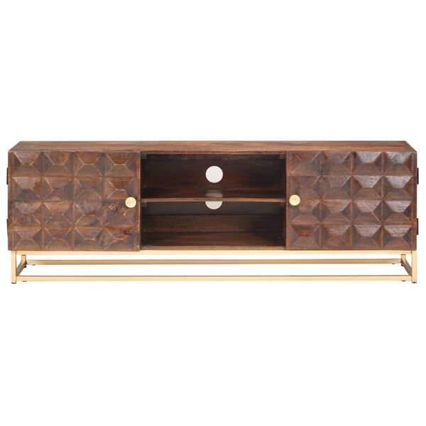 vidaXL TV Cabinet 124x29x45 cm Solid Mango Wood