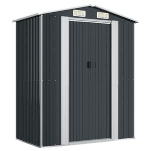vidaXL Garden Shed Anthracite 192x108x223 cm Galvanised Steel