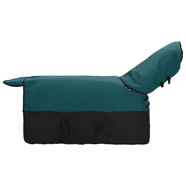 vidaXL Horse Blanket Dark Green and Black 115 cm Polyester