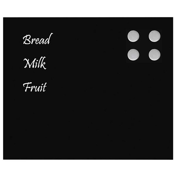 vidaXL Wall-mounted Magnetic Board Black 60x50 cm Tempered Glass