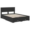 vidaXL Bed Frame with Headboard Black 160 x 200 cm Engineered Wood