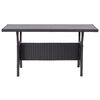 vidaXL Garden Table Black 130x70x66 cm Poly Rattan