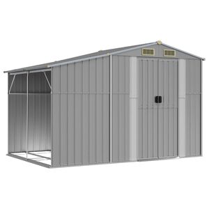 vidaXL Garden Shed Grey 277x192.5x179 cm Galvanised Steel