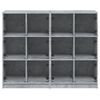 vidaXL Bookcase with Doors Concrete Grey 136x37x109 cm Engineered Wood