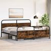 vidaXL Metal Bed Frame without Mattress Smoked Oak 193x203 cm