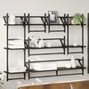 vidaXL Wall Shelf Set 6 pcs Black Oak 100 x 25 x 30 cm Engineered Wood