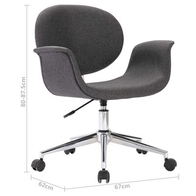 vidaXL Swivel Dining Chairs 2 pcs Grey Fabric