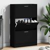 vidaXL Shoe Cabinet Black 63x24x103 cm Engineered Wood