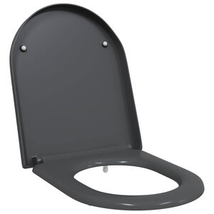 vidaXL Toilet Seat Anthracite 49 x 36 x 4 cm Duroplast