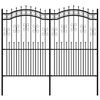 vidaXL Garden Fence KAMPEN with Spear Top Black 240x175cm Steel