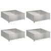 vidaXL Lawn Edging 4 pcs 100 x 100 x 35 cm Steel Silver