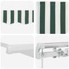 vidaXL Retractable Awning Green and white 400 x 300 cm Polyester