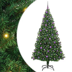 vidaXL Artificial Christmas Tree with 300 LEDs with Stand Green 210 cm