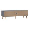 vidaXL TV Cabinet MOLDE Grey 158x40x49 cm Solid Wood Pine