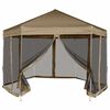 vidaXL Hexagonal Pop-Up Marquee with Sidewalls 3.6x3.1 m Taupe 220g/m&sup2;