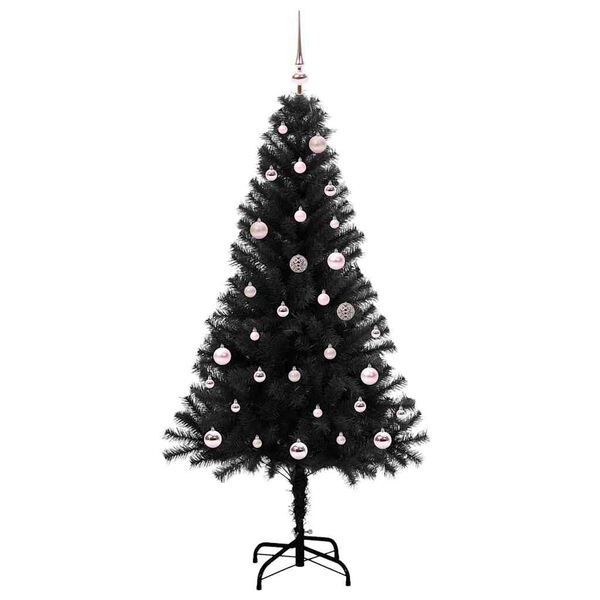 vidaXL Christmas Tree with 150 LEDs with Stand Black 150 cm PVC
